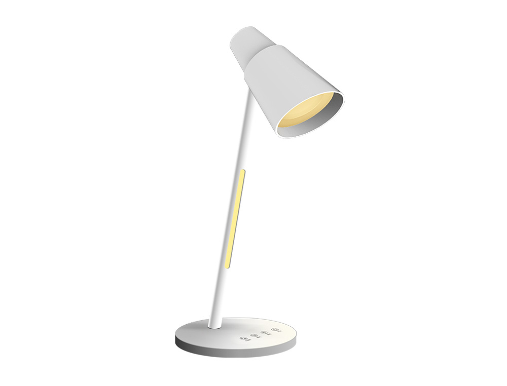 LAMPARA DE ESCRITORIO Q-CONNECT LED 6W 360 LM TACTIL 3 NIVELES COLOR LUZ NOCTURNA CABEZA ORIENTABLE BLANCO