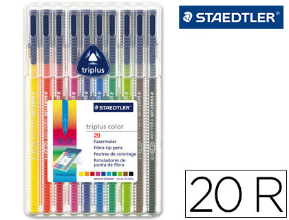ROTULADOR STAEDTLER TRIPLUS COLOR 323 ESTUCHE DE 20 UNIDADES COLORES SURTIDOS (14+6 GRATIS)