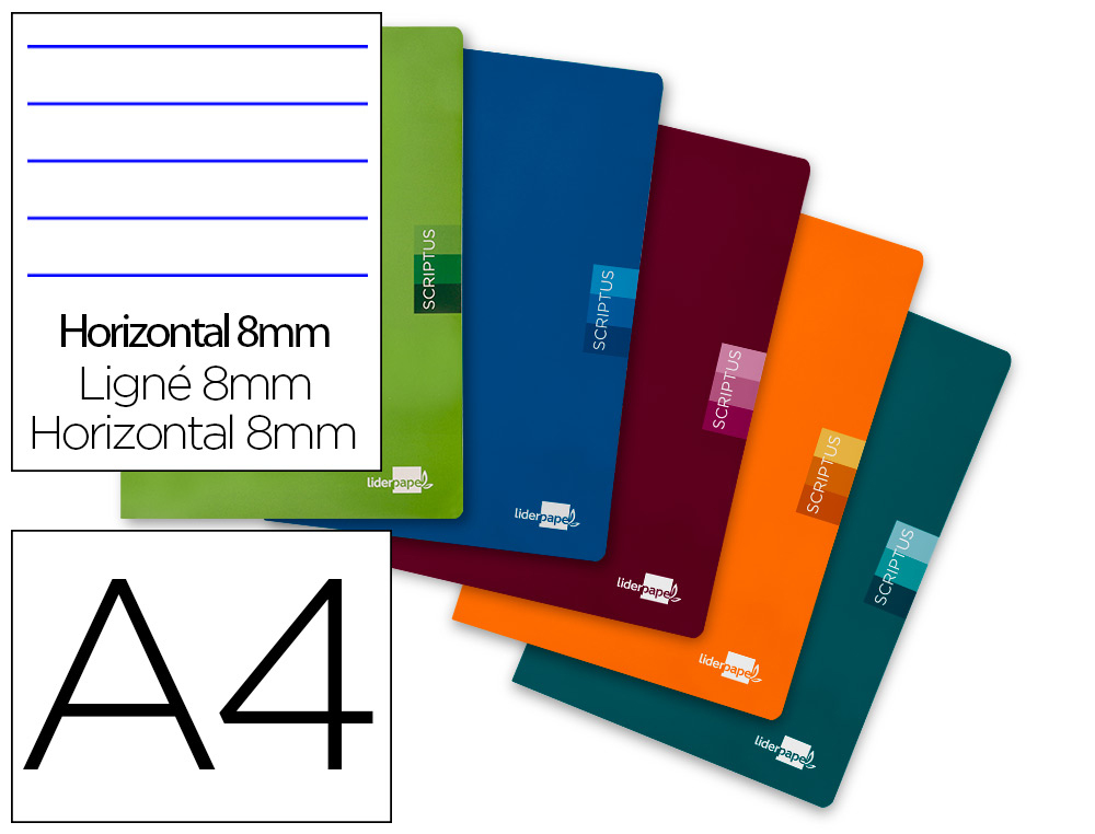 LIBRETA LIDERPAPEL SCRIPTUS A4 48 HOJAS 90GR HORIZONTAL CON MARGEN