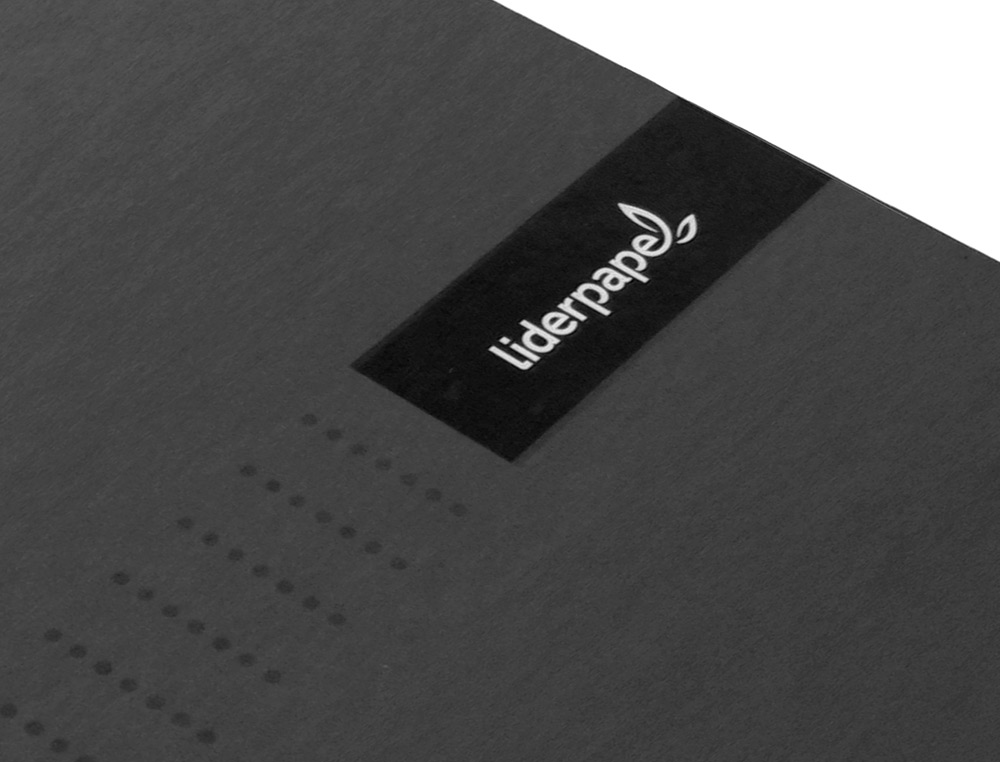 CUADERNO ESPIRAL LIDERPAPEL A5 MICRO CRAFTY TAPA FORRADA 120H 90GR CUADRO 5MM 5 BANDAS 6 TALADROS COLOR NEGRO