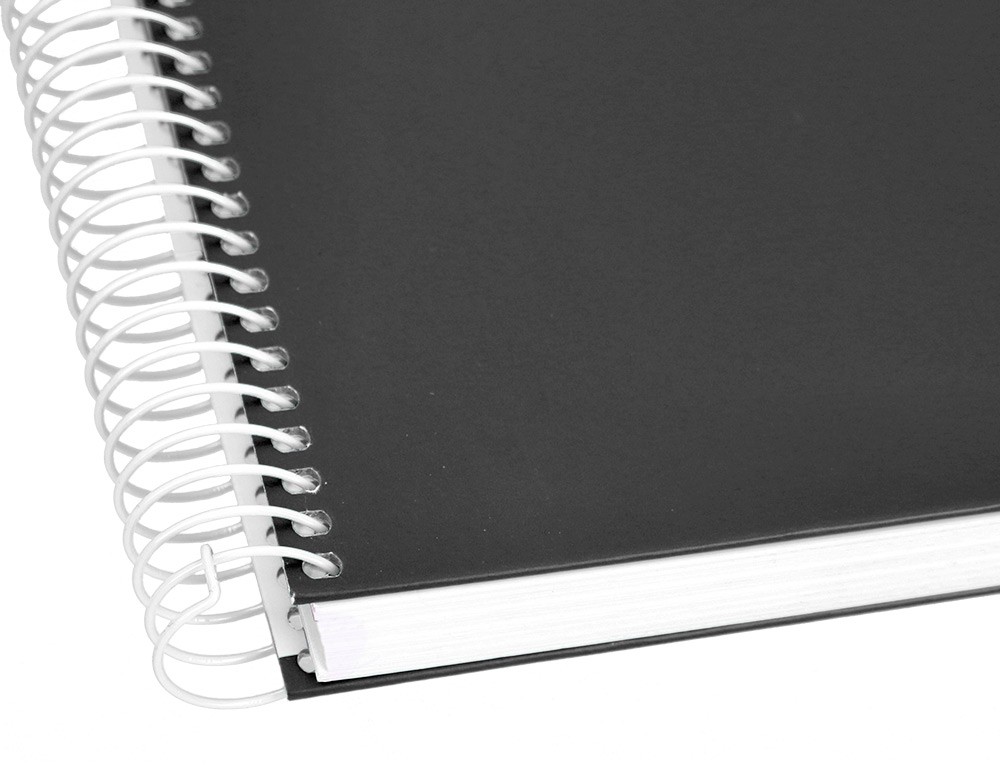 CUADERNO ESPIRAL LIDERPAPEL A5 MICRO CRAFTY TAPA FORRADA 120H 90GR CUADRO 5MM 5 BANDAS 6 TALADROS COLOR NEGRO