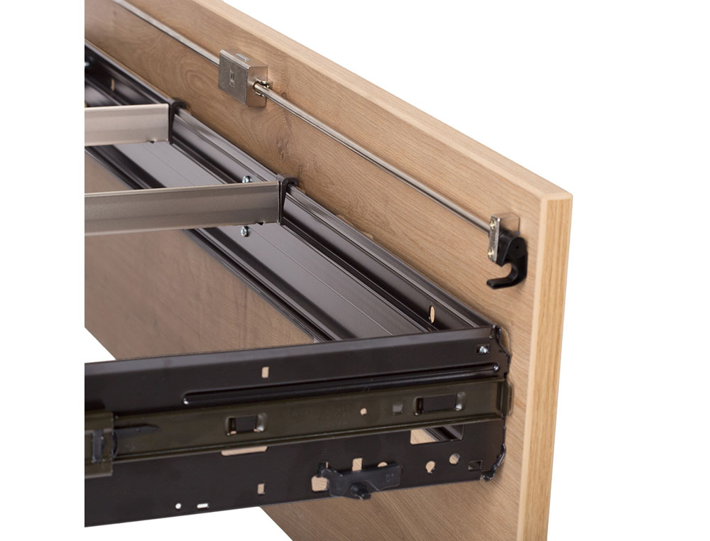 ARMARIO ROCADA CON UN ESTANTES Y DOS CAJONES INFERIORES SERIE STORE 156X90X45 CM ACABADO GRIS/HAYA