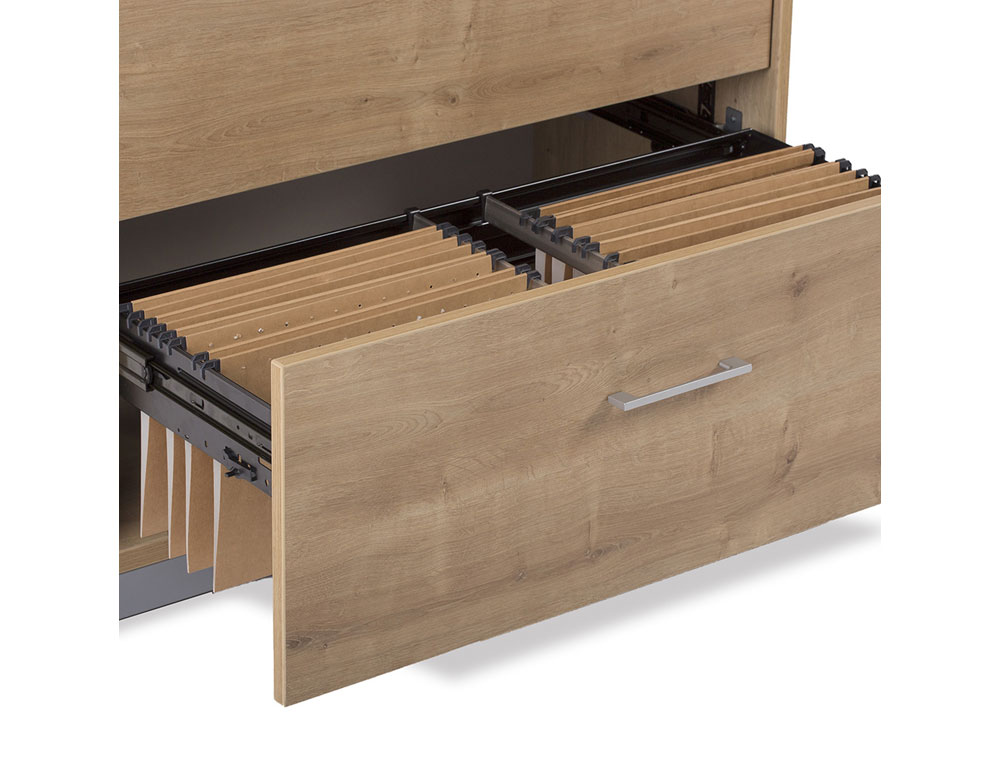 ARMARIO ROCADA CON UN ESTANTES Y DOS CAJONES INFERIORES SERIE STORE 156X90X45 CM ACABADO GRIS/HAYA