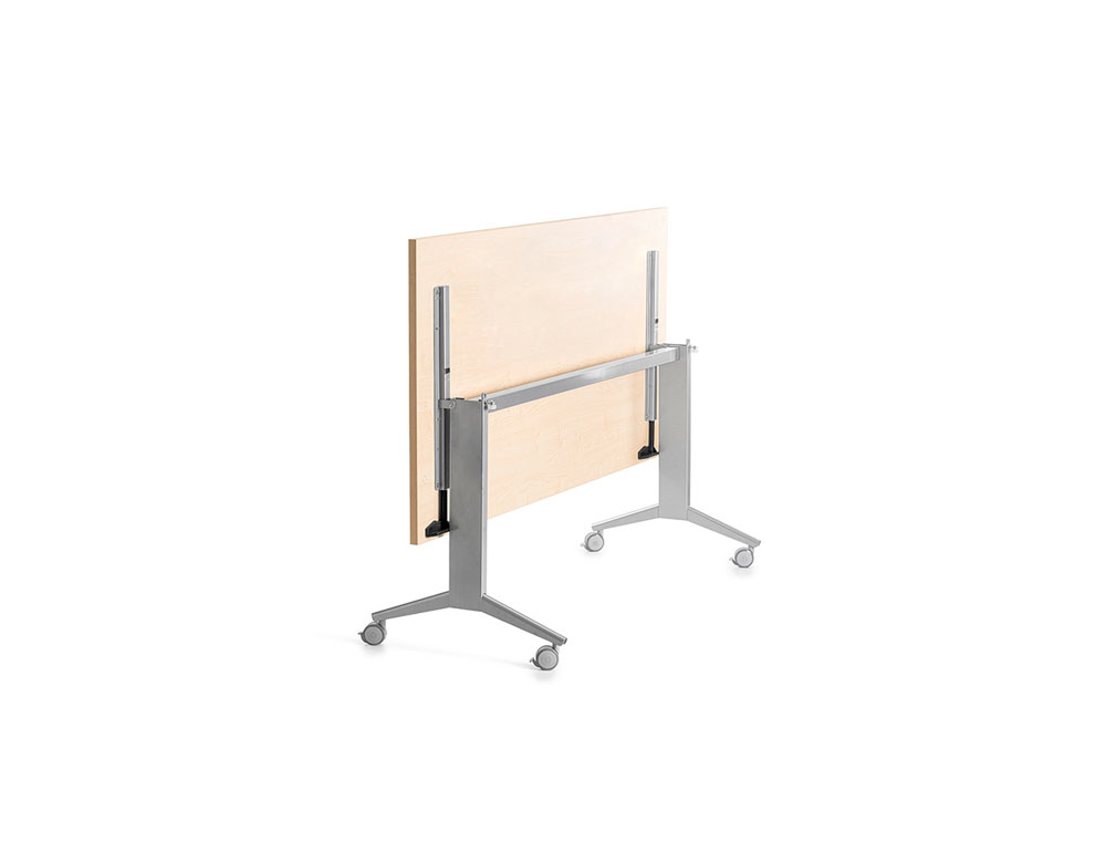 MESA DE OFICINA ROCADA 180X80CM CON TABLERO ABATIBLE 90 ACABADO FD01 GRIS/HAYA