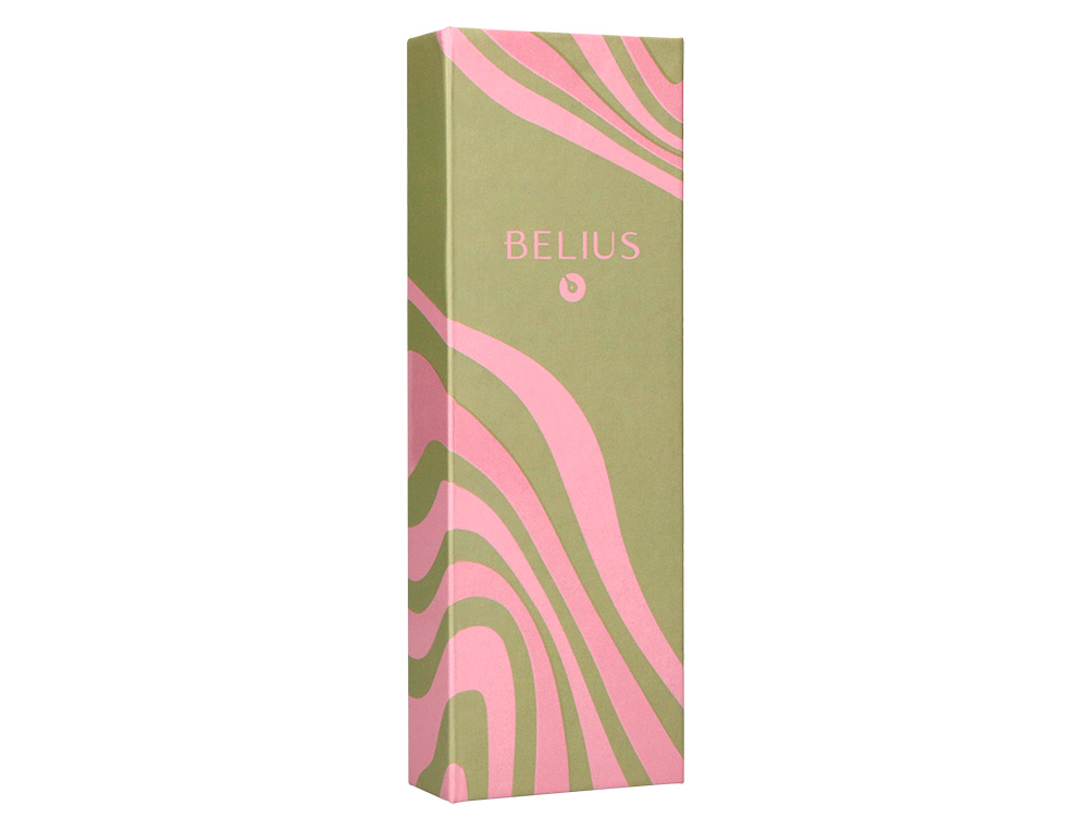 ROLLER BELIUS INK DREAMS ALUMINIO COLOR VERDE MATCHA Y ROSA PLATEADO FRASE INTERIOR TINTA NEGRA CAJA DE DISEO