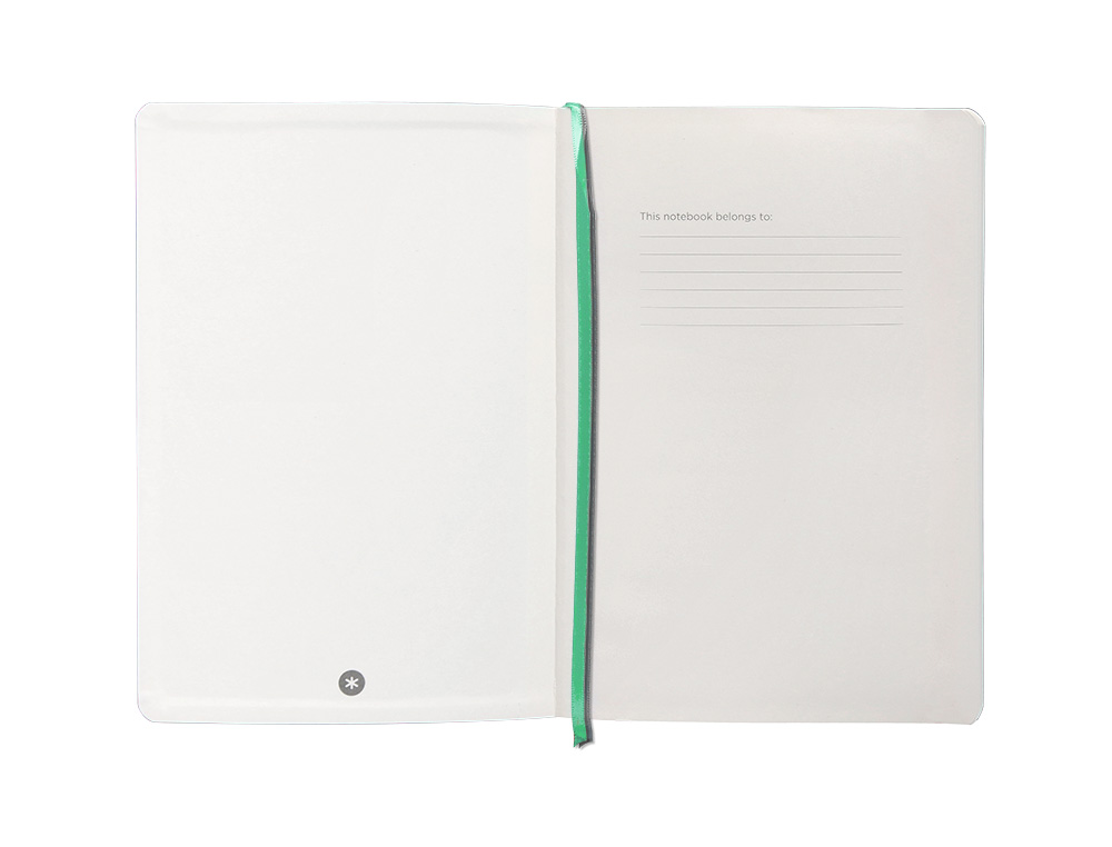 CUADERNO CON GOMILLA ANTARTIK NOTES TAPA BLANDA A5 HOJAS CUADRICULA GRIS Y TURQUESA 80 HOJAS 80 GR FSC