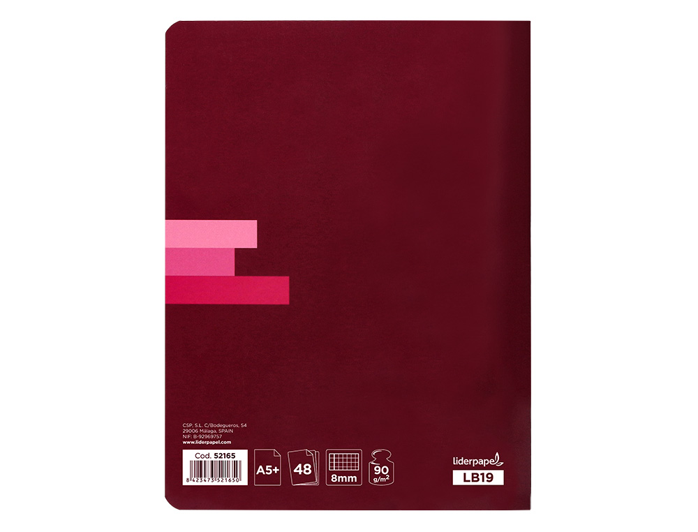 LIBRETA LIDERPAPEL SCRIPTUS A5 48 HOJAS 90GR CUADRO 8MM CON MARGEN