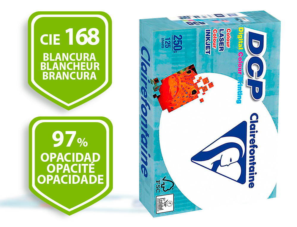 PAPEL FOTOCOPIADORA CLAIREFONTAINE DIN A4 250 GRAMOS PAQUETE DE 125 HOJAS